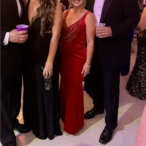 Johnathan Kayne Vibrant Red Prom Dress - Picture 2 of 3